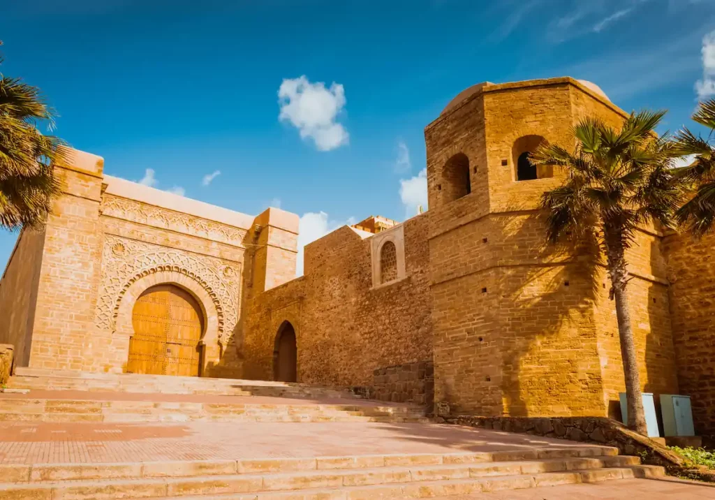 Kasbah of Udayas fortress in Rabat Morocco. Kasbah Udayas is ancient attraction of Rabat Morocco