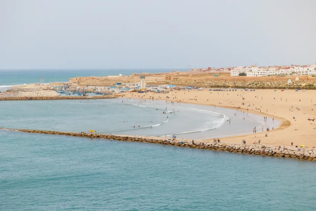 Scenic views of Plage de Salé Ville viewed from Bab Oudayas in Rabat, Morocco