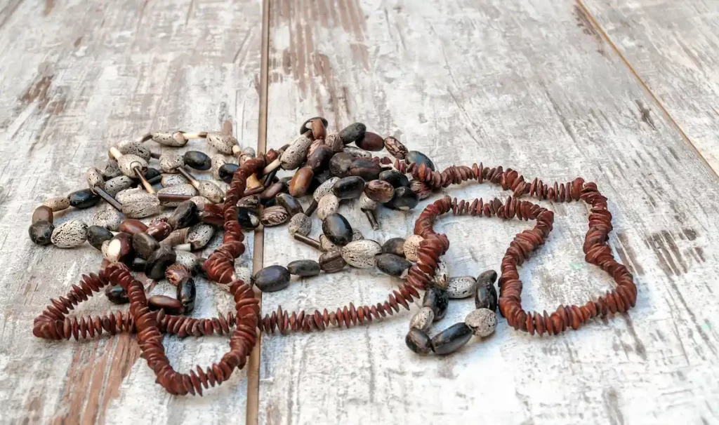 Masais necklaces surrounded by rustic background