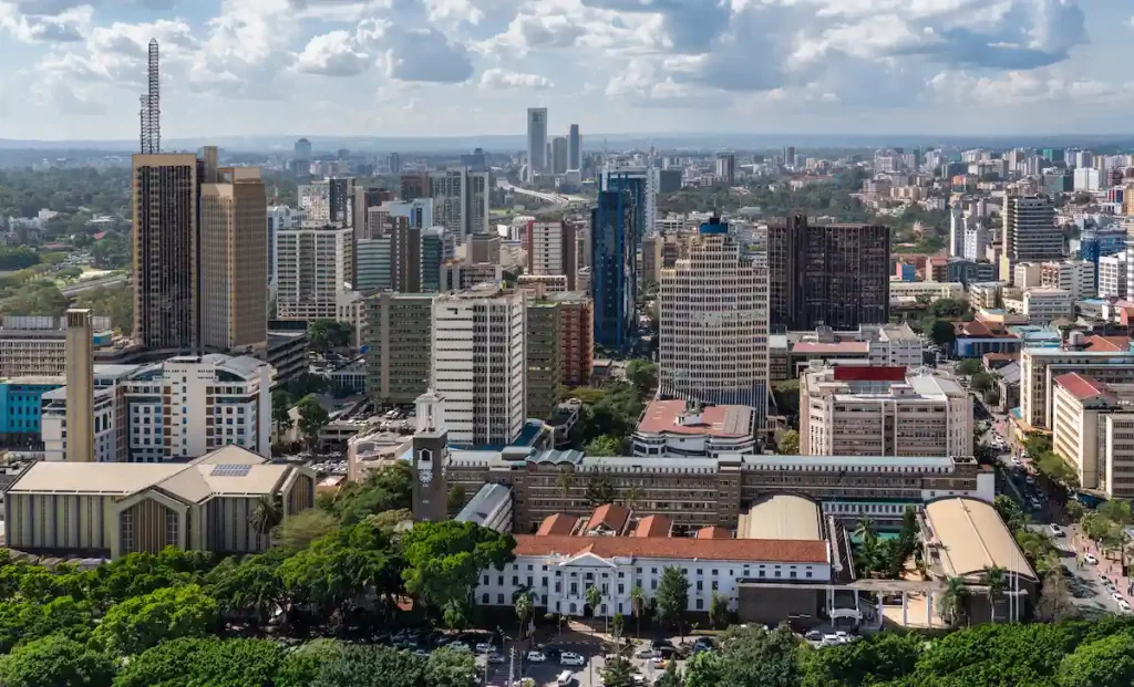 Aerial view of Nairobi city, Kenya
