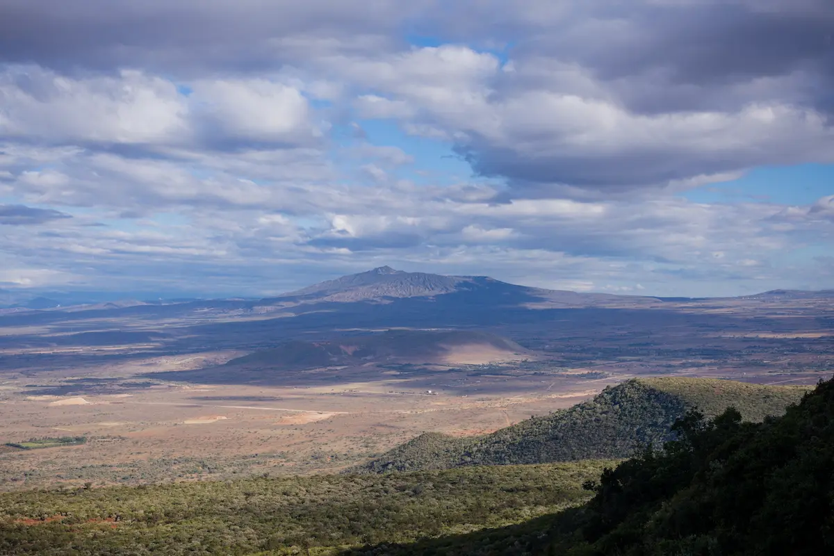 Mount Longonot is a stratovolcano located southeast of Lake Naivasha 