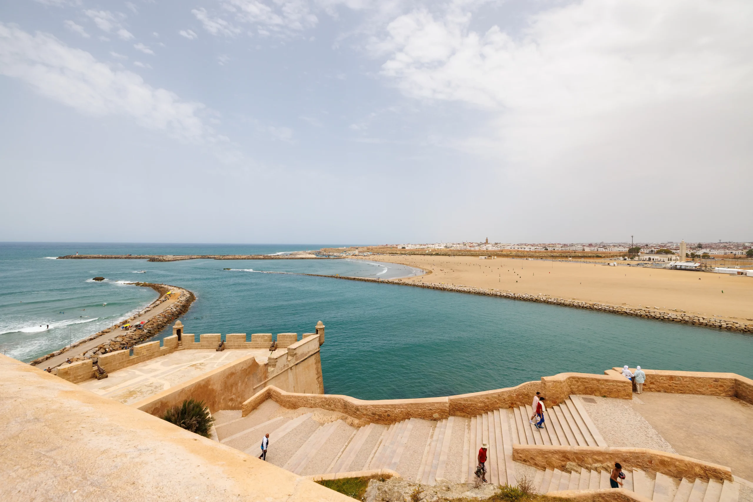 Rabat, June 7, 2025. Scenic views of Plage de Salé Ville viewed from Bab Oudayas in Rabat, Morocco