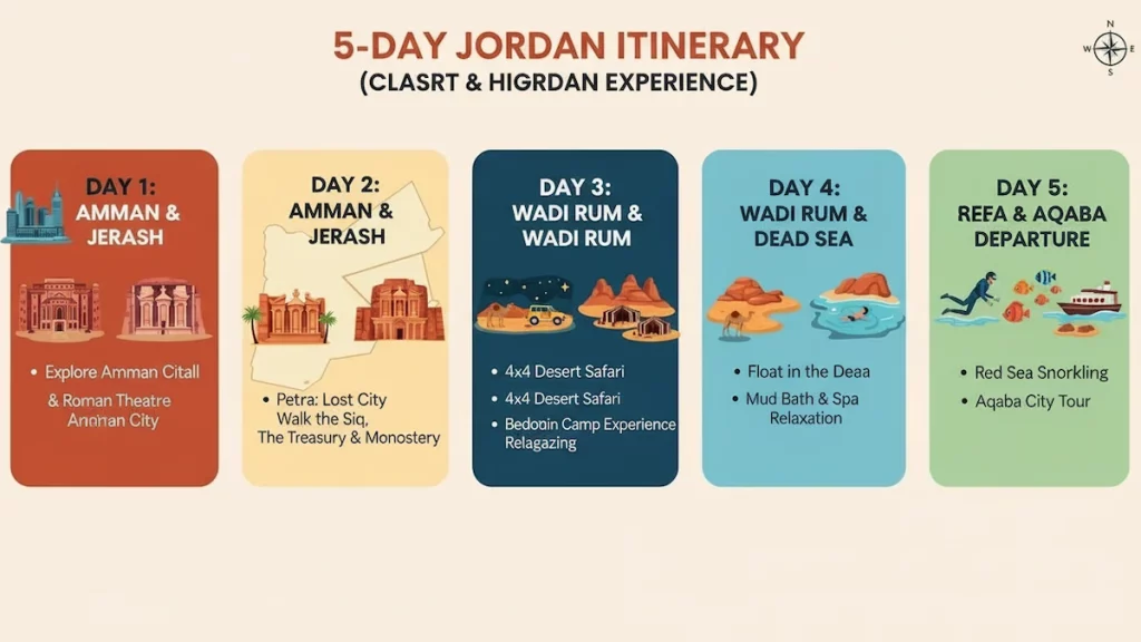 5 days jordan itinerary