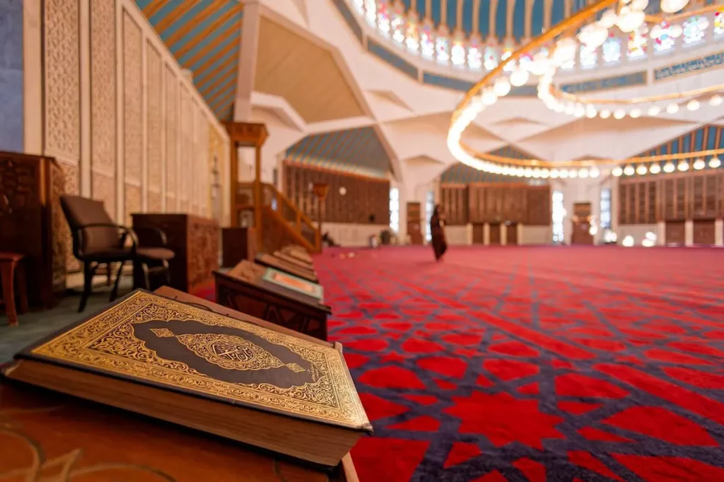 A Quran in King Abdullah I Mosque, Amman, Jordan.