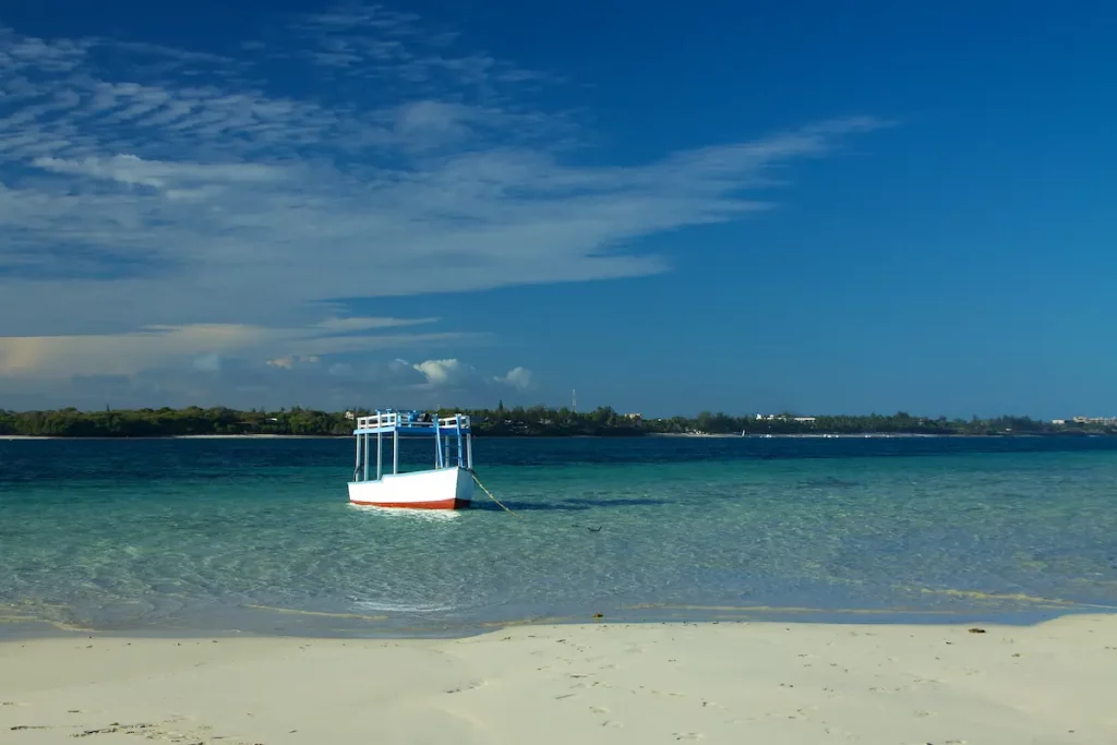Wooden boat off-shore in Mombasa's Marine Park