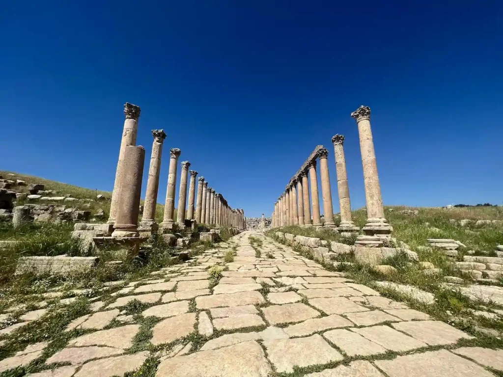 Ancient ruins at Jerash in Jordan, north of the capital Amman. Known as being one of largest and most well preserved sites of Roman architecture in the world outside of Italy.