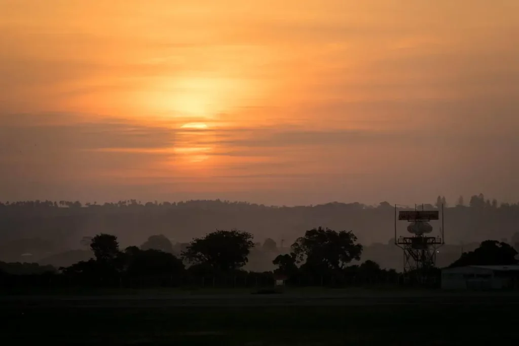 Sunset at Mombasa International Airport, Kenya