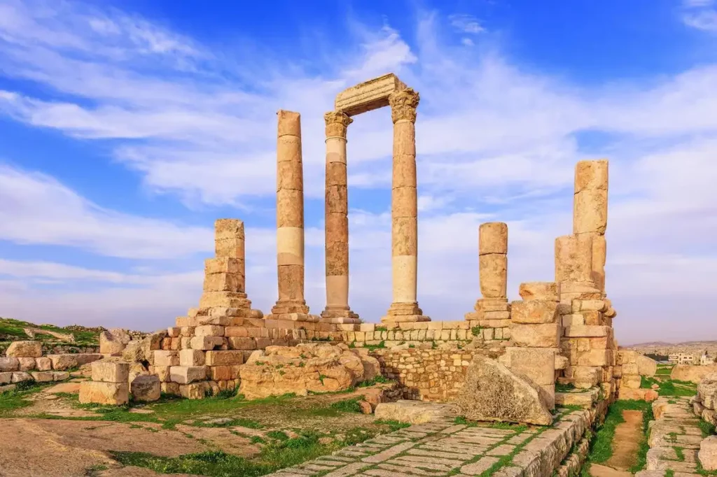 Amman, Jordan. The Temple of Hercules, Amman Citadel.