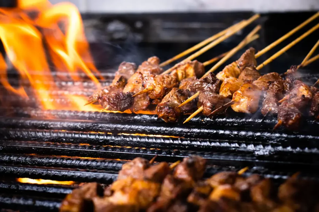 meat on grill or mishkaki in tanzania