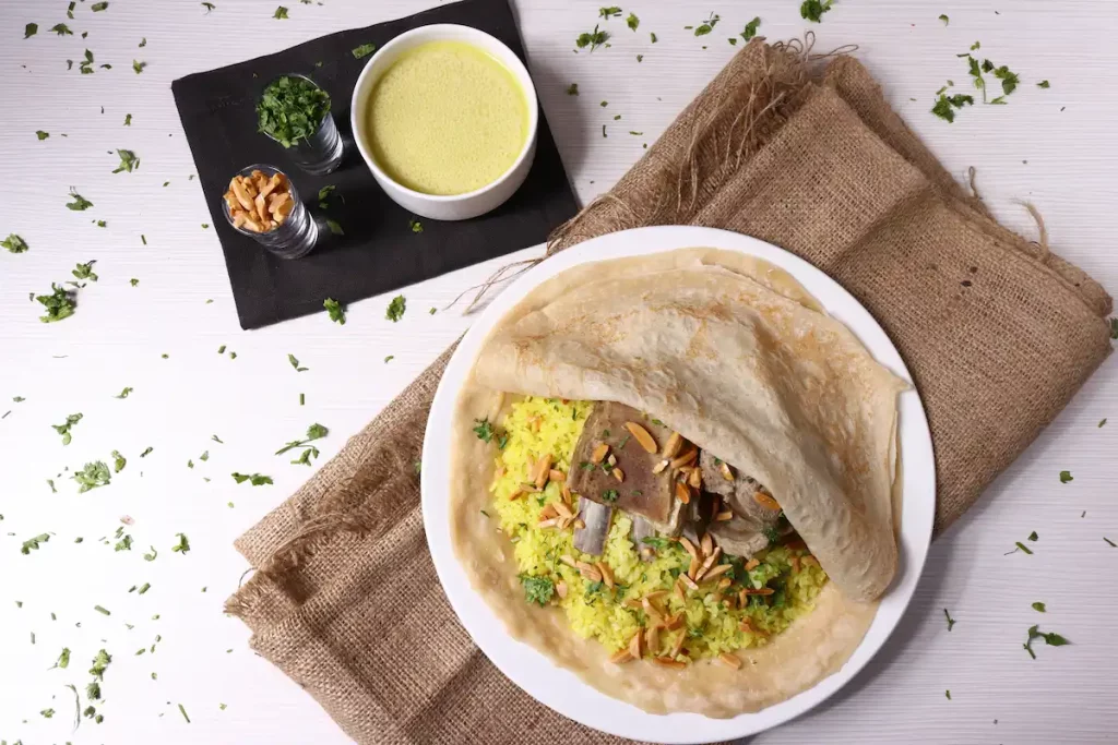 arab food mansaf jurdan milk and meat jameed