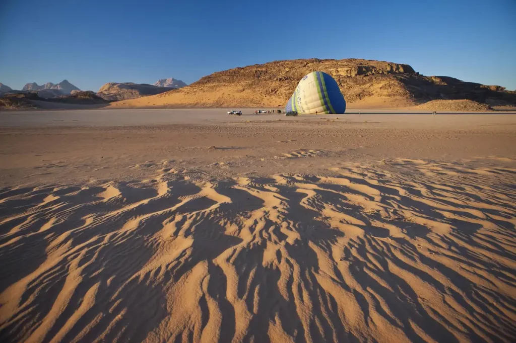 Jordan, wadi rum, hot-air balloon, balloon drive