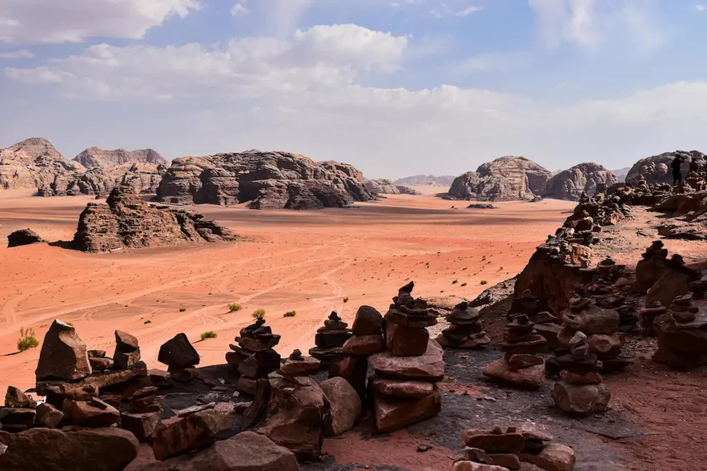 Stone Balancing on a Mountain in Valley of the Moon Jordan