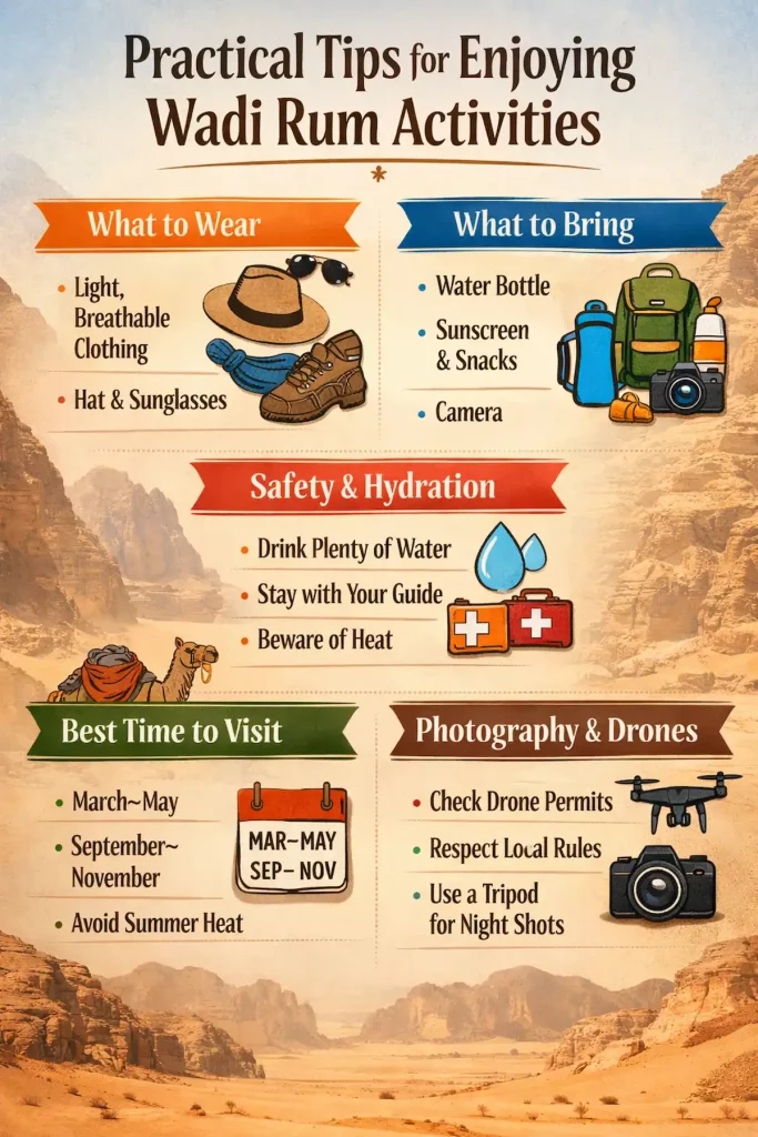 Practical Tips for Enjoying Wadi Rum Activities