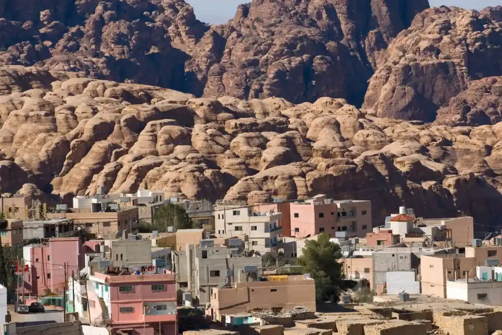 The village of Wadi Musa, close to the archaeological site of Petra. Jordan.
