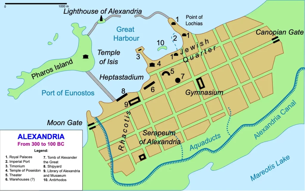 The map of Alexandria in Ptolemaic 