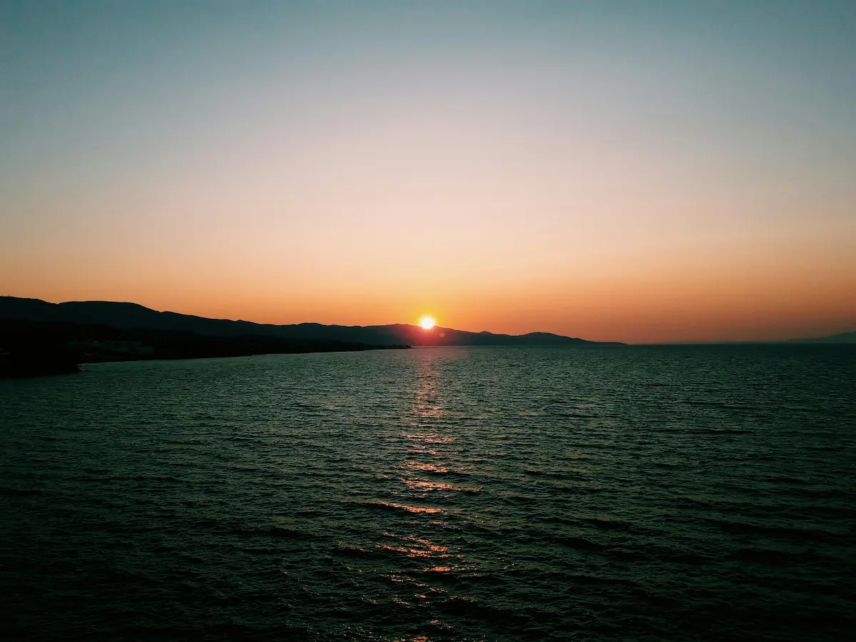 Silhouette of Mountain during Sunset in Dead Sea