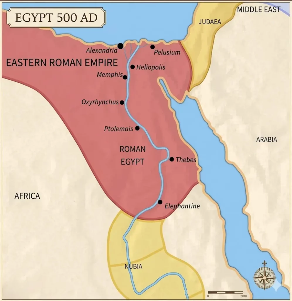 Ancient Egypt Map During the Coptic Era