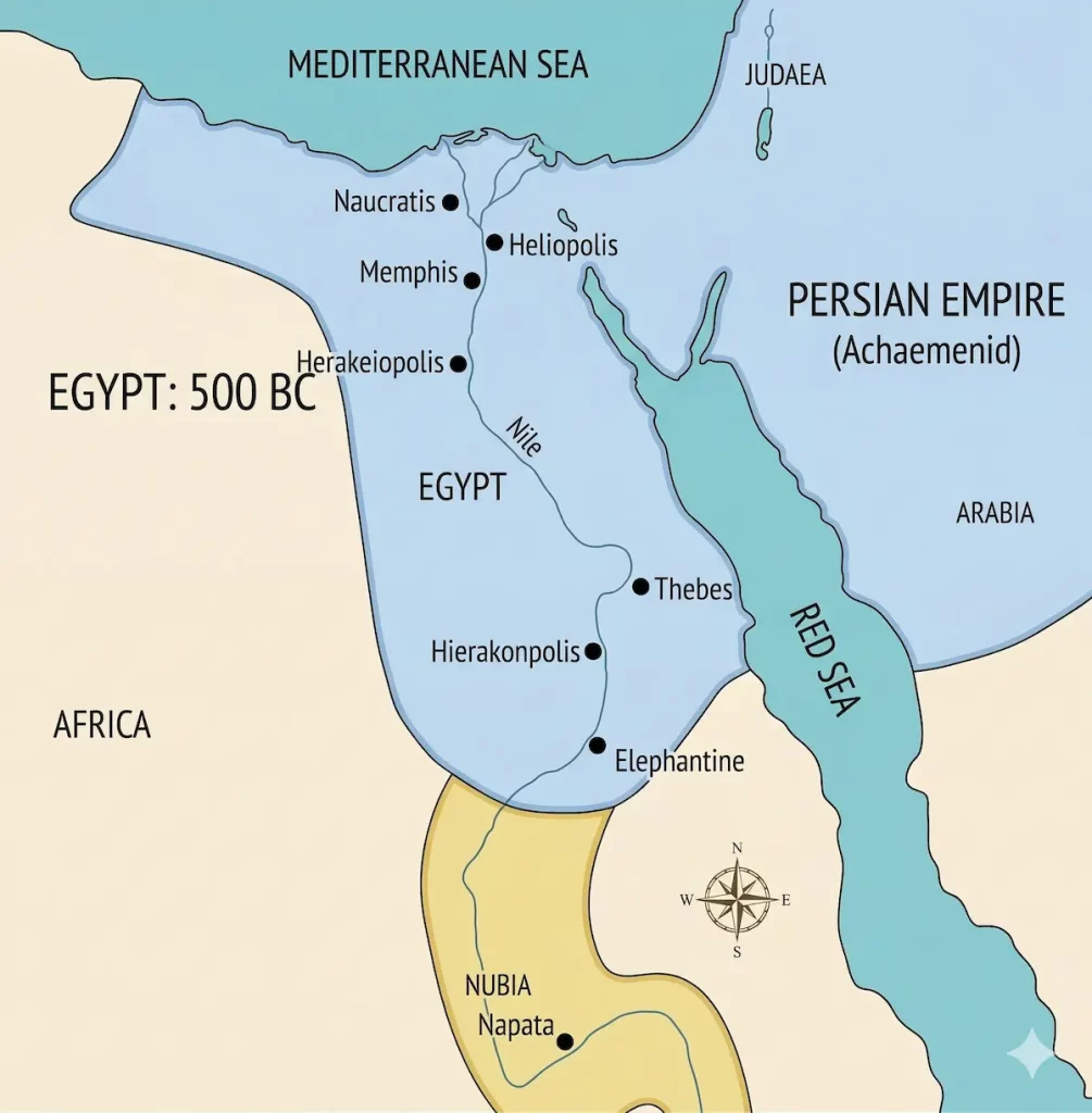 Ancient Egypt Map Under Persian Occupation