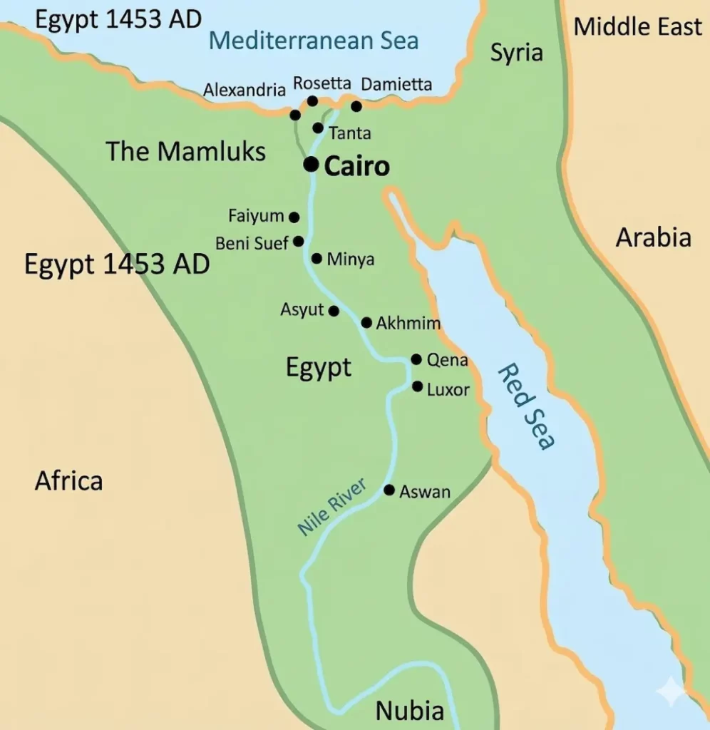 Ancient Egypt Map Under the Mamluks