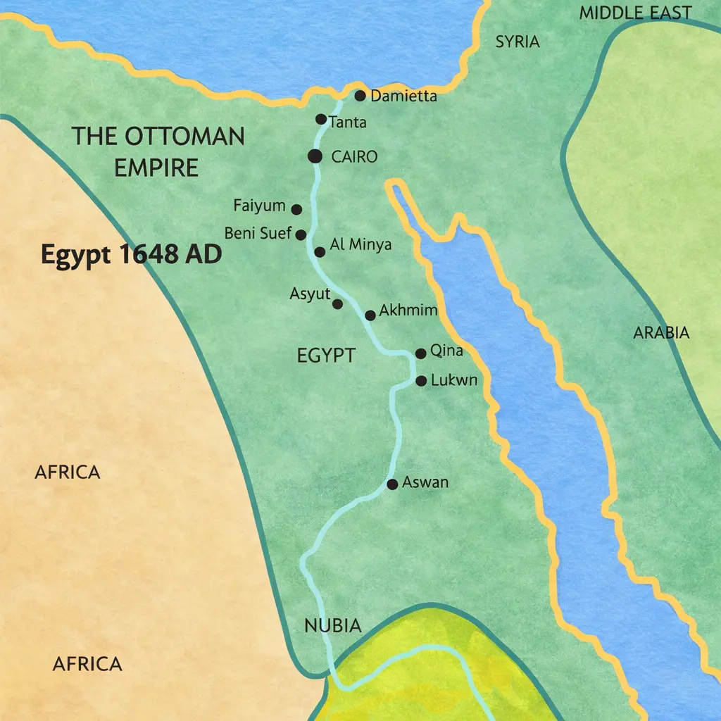 Ancient Egypt Map Under the Ottoman Empire