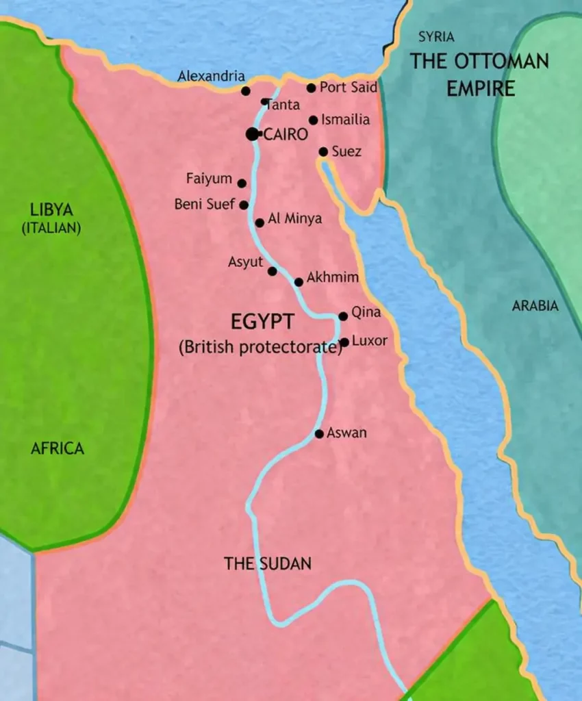 Egypt Map Under British Occupation
