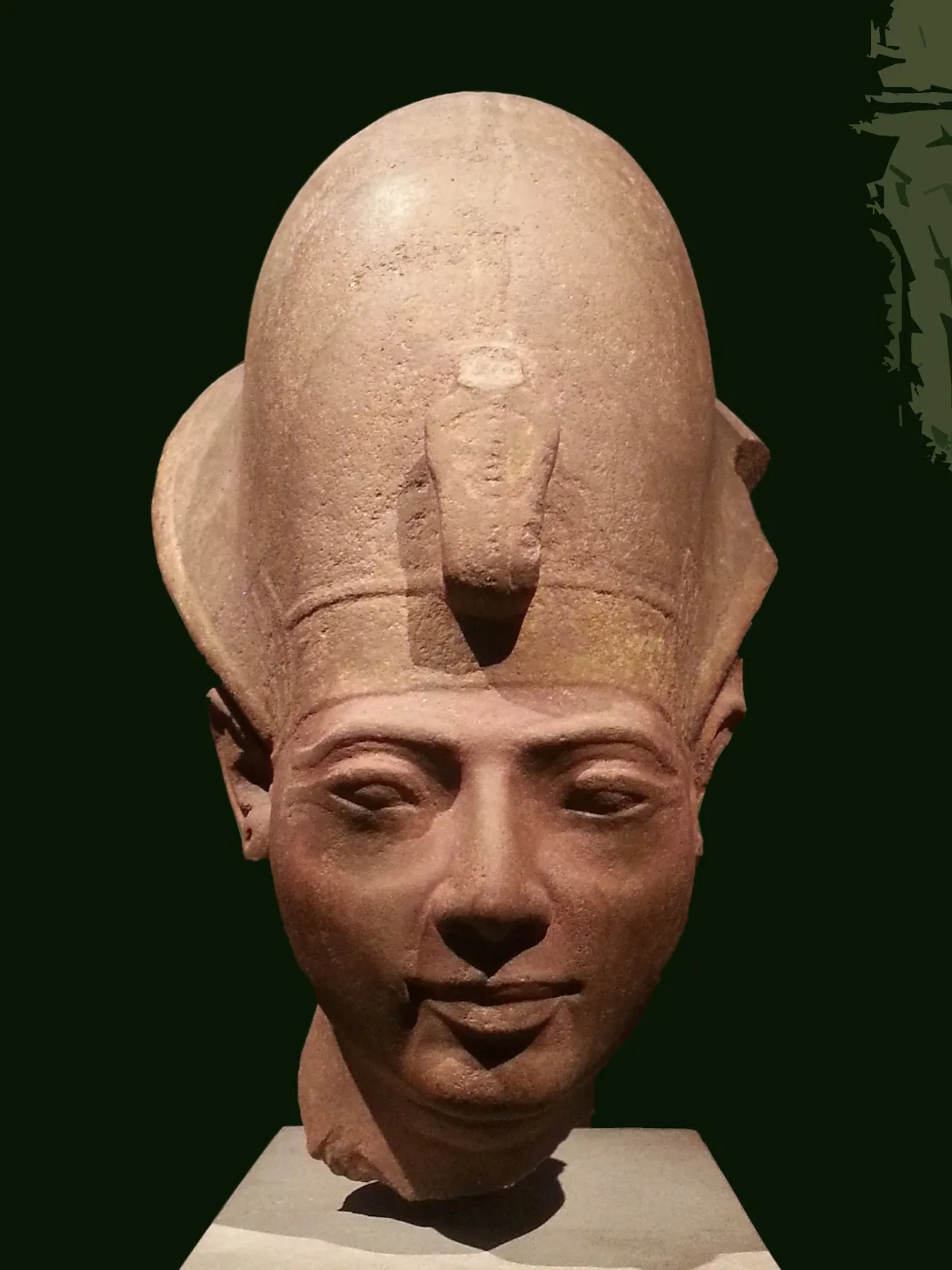 Head of King Amenmesse Wearing the Blue Crown, New Kingdom, Ramesside, Dynasty 19, reign of Amenmesse 