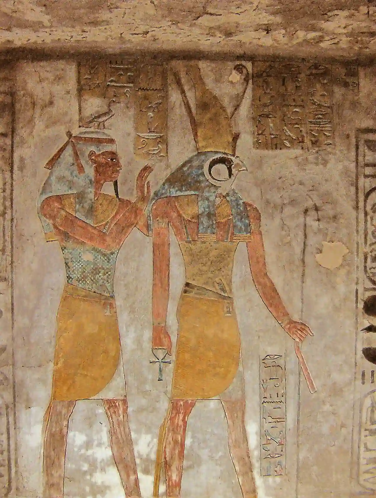Relief of Horus and Geb from KV14