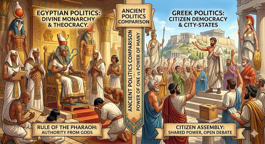 Ancient Egypt Politics vs Ancient Greece Politics