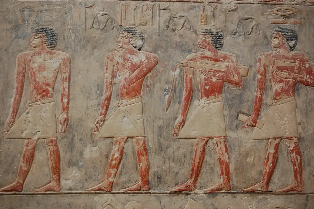 Ancient carvings of Egyptian priests