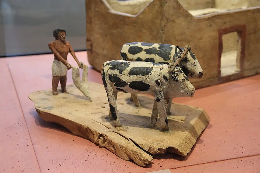 Model of a Man Plowing