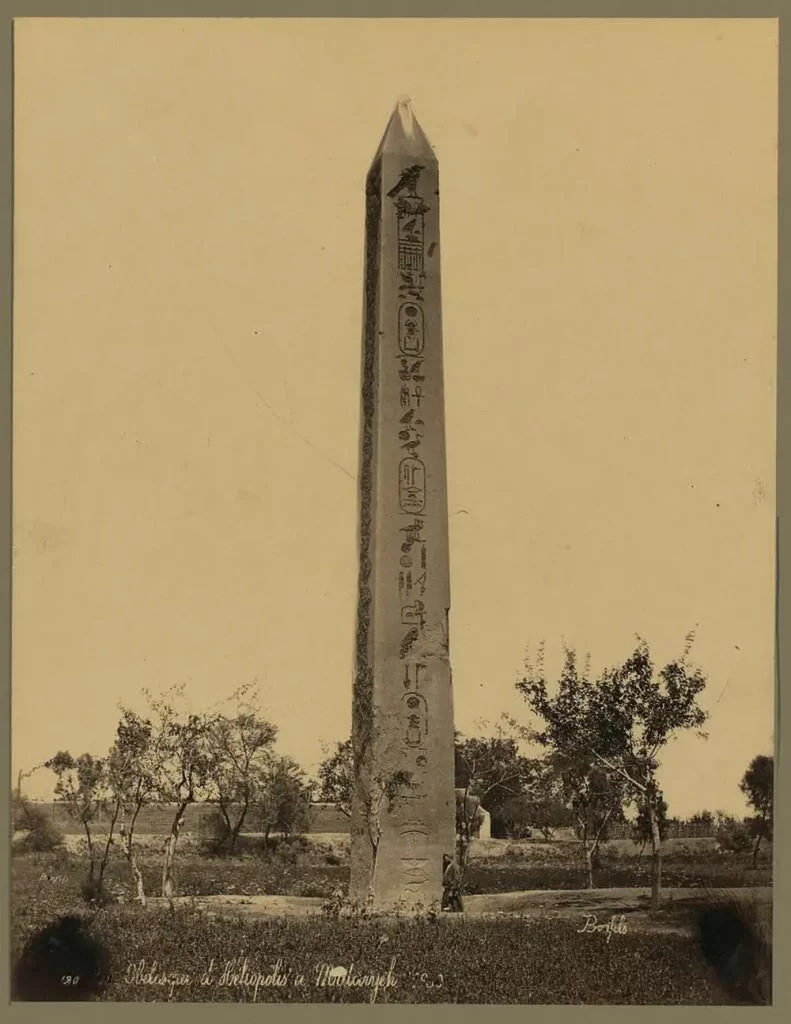 Obelisk at the ancient city of Heliopolis, Egypt.