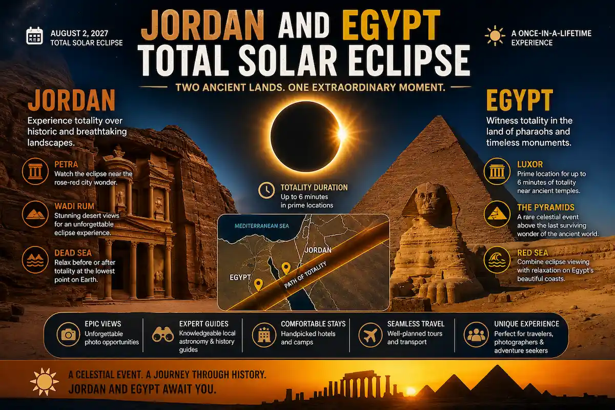 Jordan and Egypt total solar eclipse